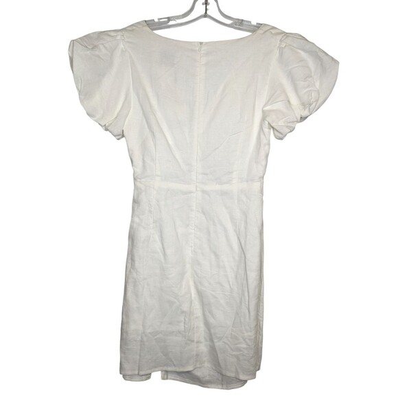 Hello Molly Womens White Mini Skirt Dress Size 8 Puff Sleeve Cutout Torso NEW - Picture 7 of 14